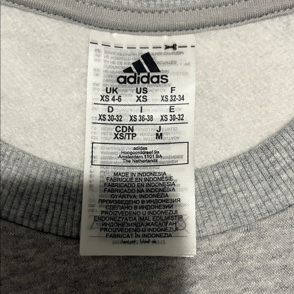 Adidas Women's Light Gray Crewneck Sweater - Picture 3 of 4